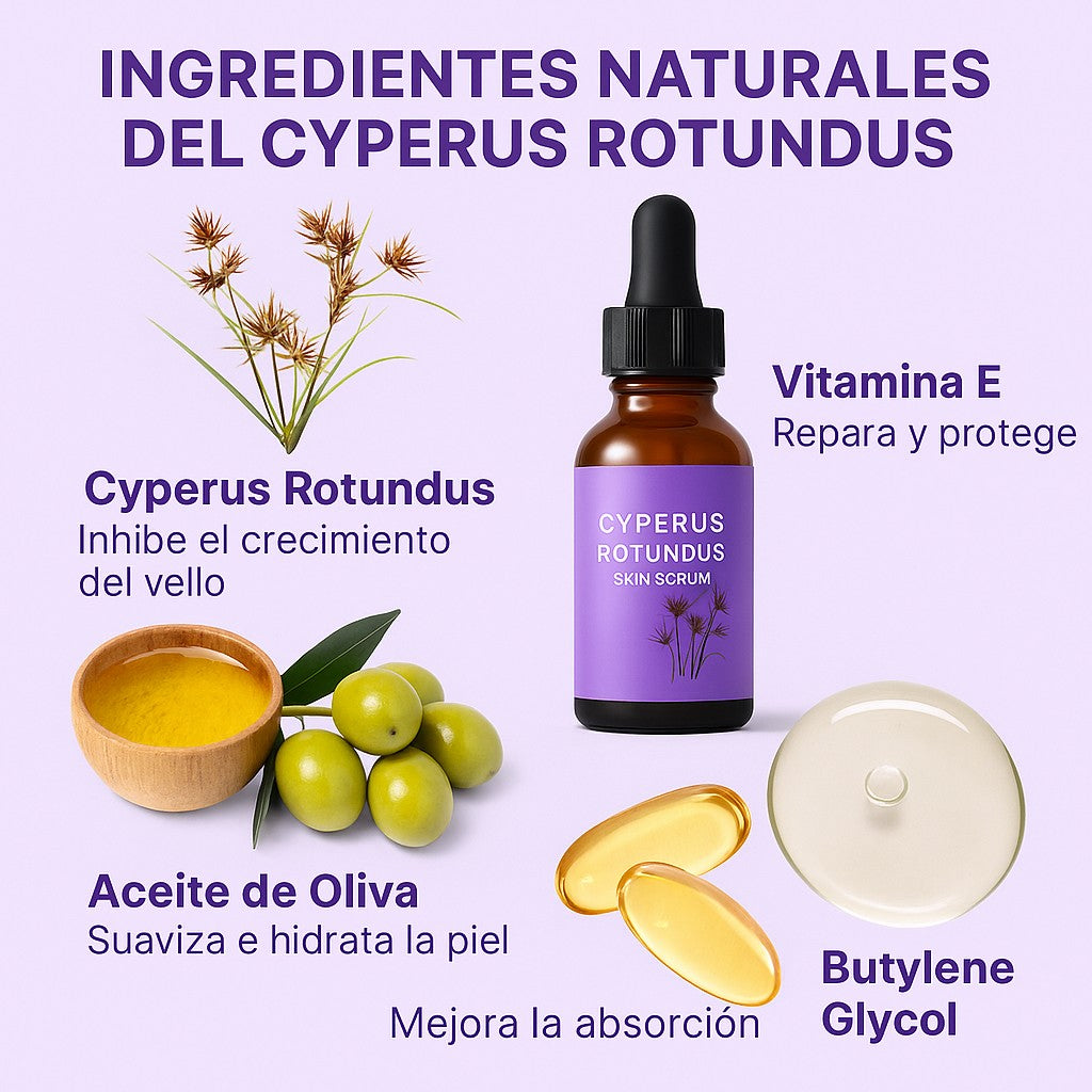 Serum Cyperus Rotundus – Reduce el Crecimiento del Vello | Natural y Sin Dolor